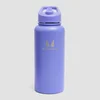 Myprotein recycelte Metallflasche mit Klappstrohhalm 1 L – Power-Indigo
