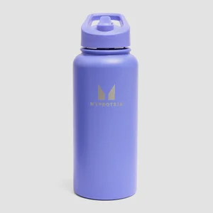 Myprotein recycelte Metallflasche mit Klappstrohhalm 1 L – Power-Indigo - Colour Power Indigo