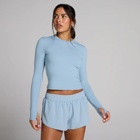 MP Damen Tempo Langarmshirt mit Daumenlöchern - Denimblau