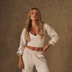 MP Damen X Tatiana Langarmshirt mit weichem Griff und Seitenbindung - Haferbeige