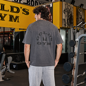 MP X Gold's Herren Washed Graphic Oversized T-Shirt - Washed Coal - Size XS